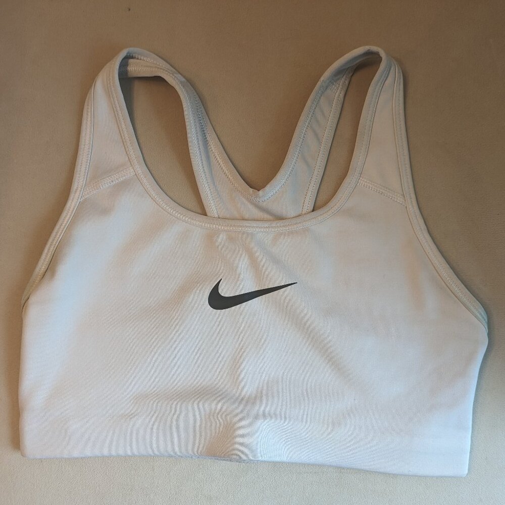 NIKE WHITE SPORTS BRA ZIONSVILLE EAGLES SIZE SMALL